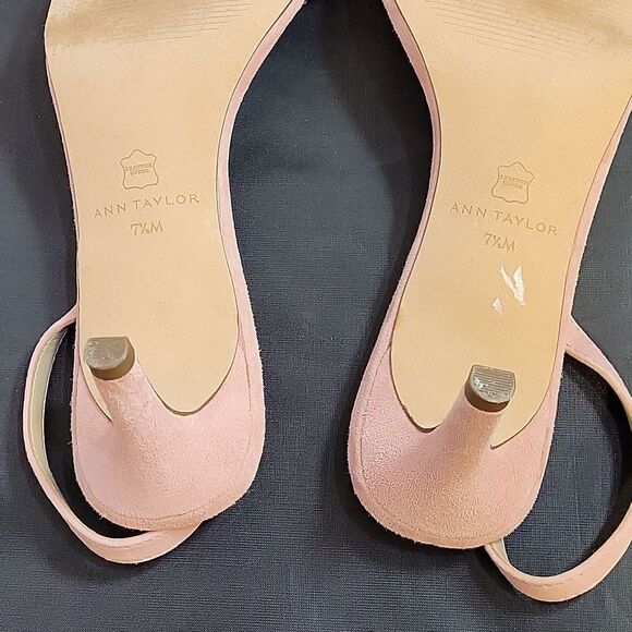 ANN TAYLOR ONE BAND BACK ANKLE STRAP OPEN TOE LOW HEEL SANDAL - Picture 12 of 12